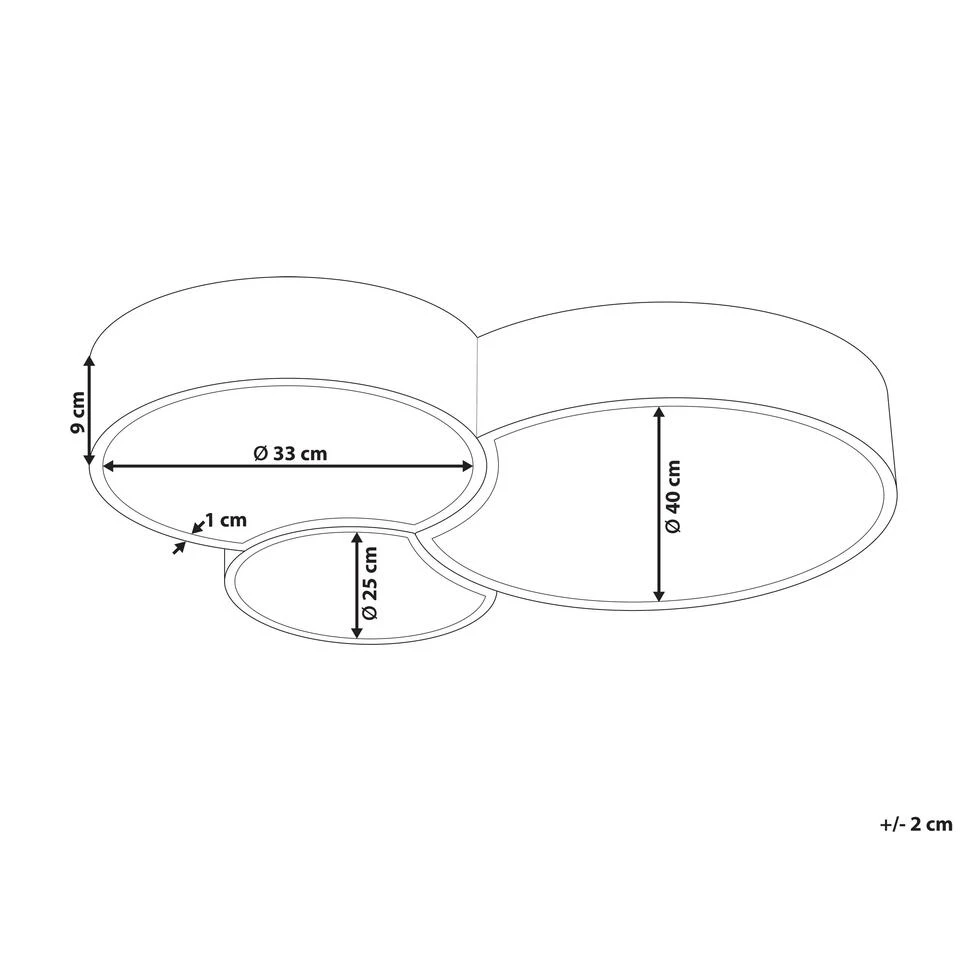 Beliani Plafondlamp YABU - Zwart Staal - Afbeelding 3