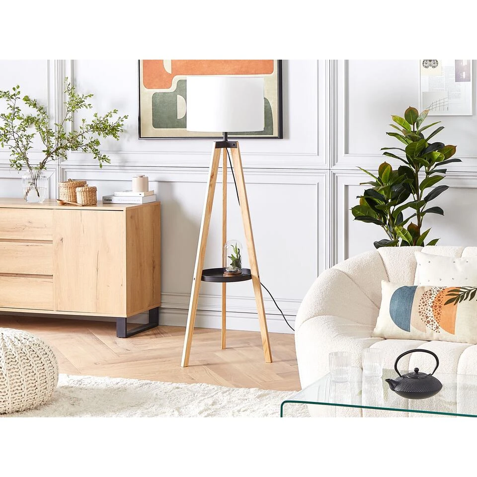 Beliani Staande Lamp BLUFF - Lichte Houtkleur Dennenhout - Afbeelding 4