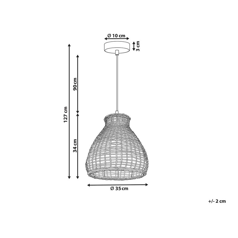 Beliani Hanglamp SAKENI - Beige Rotan - Afbeelding 3