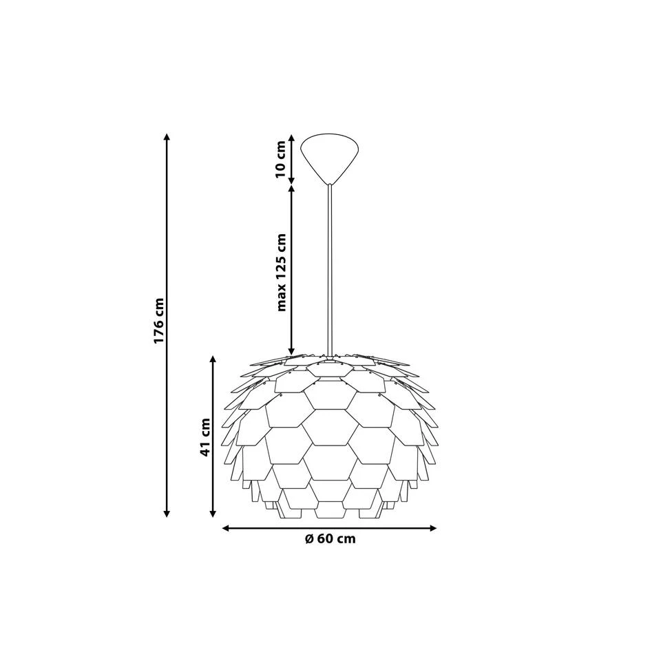 Beliani Hanglamp SEGRE - Groen Synthetisch Materiaal - Afbeelding 3