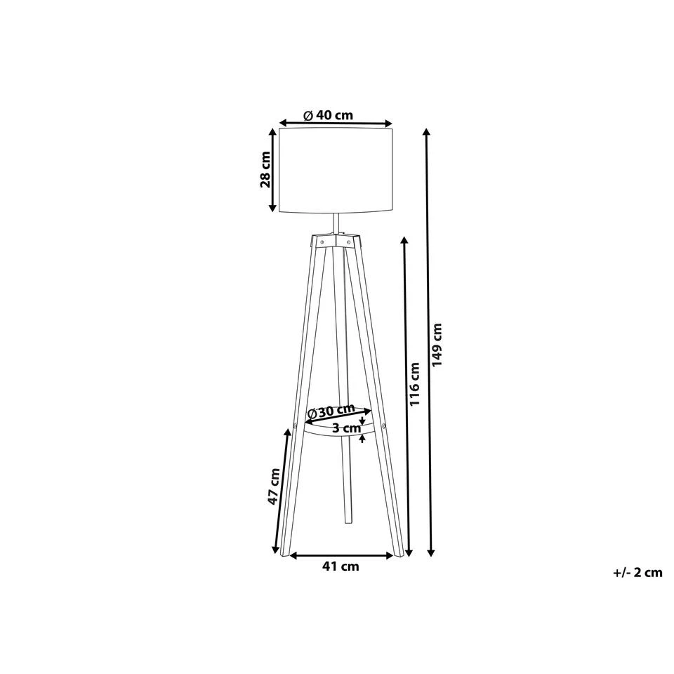 Beliani Staande Lamp BLUFF - Lichte Houtkleur Dennenhout - Afbeelding 3